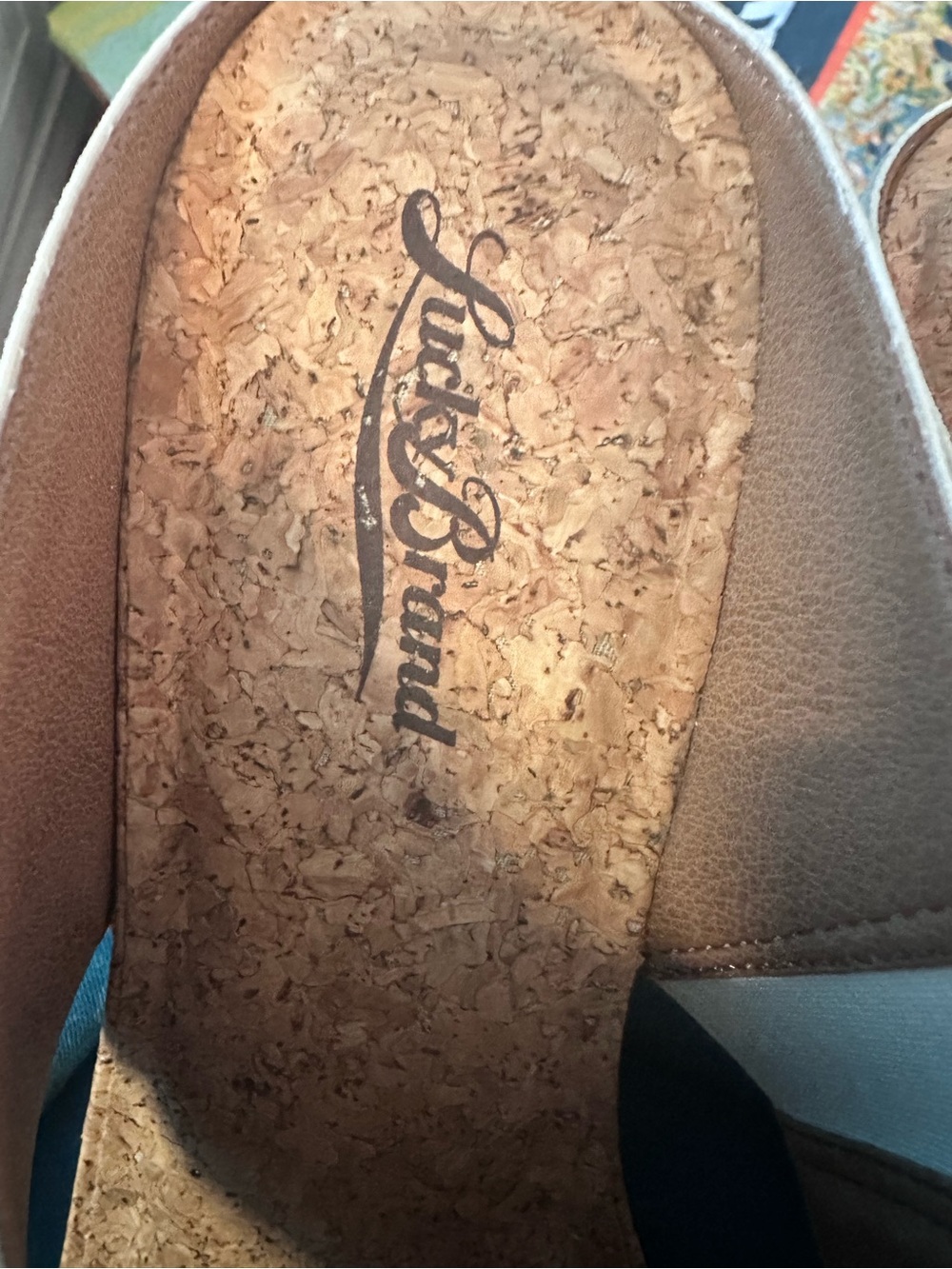 Lucky Brand Studded White Cork Wedge Slide Sandals - Women - Picture 11 of 12